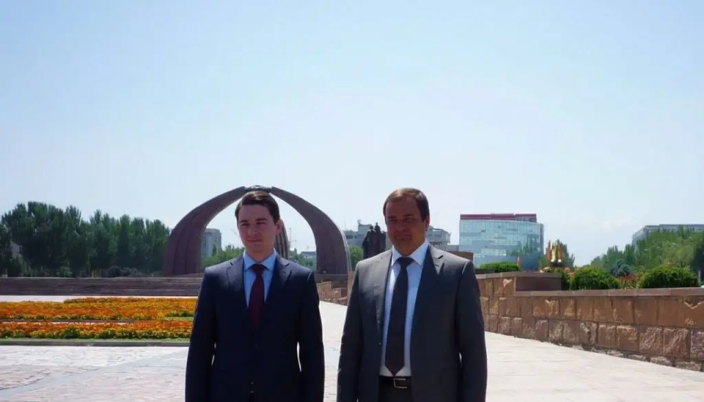 Vladislav Naganov and Alexander Ignatov, Executive Director of the Russian Public Institute of Electoral Law, in Bishkek in 2009