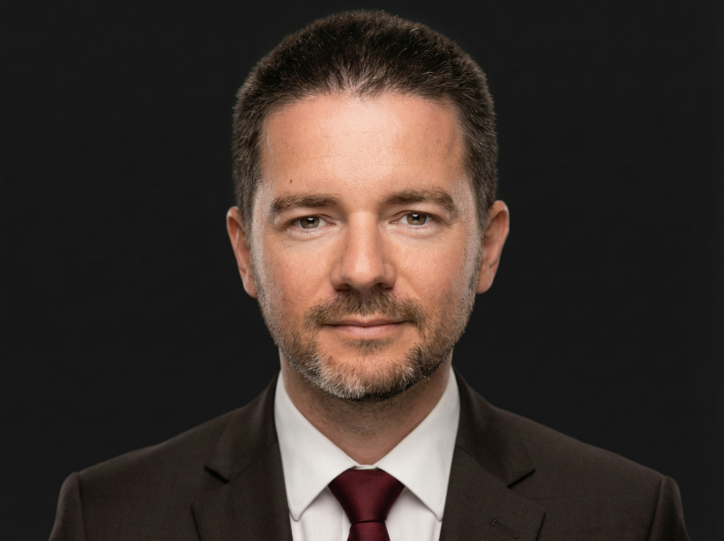 Владислав Наганов, официальный портрет в костюме и темном галстуке, нейтральное выражение лица